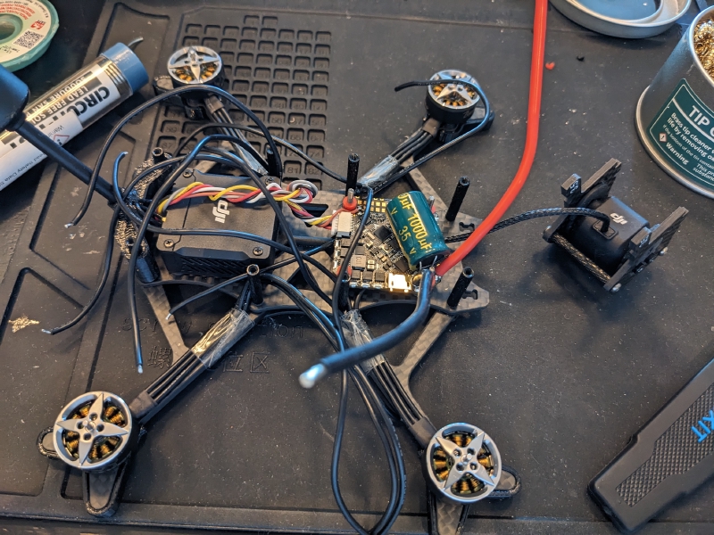DJI O3 Air Unit and Flight Controller mounted