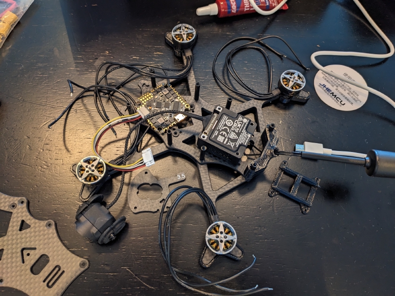 DJI O3 Air Unit and Flight Controller rough position