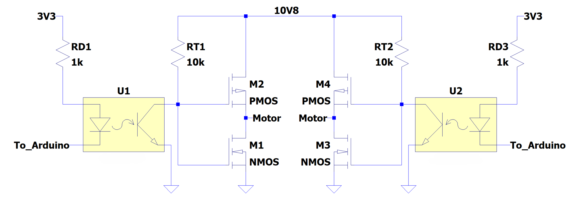 Figure 7 - schematic of self-made H-bridge circuit