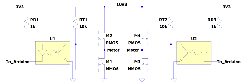 Figure 7 - schematic of self-made H-bridge circuit