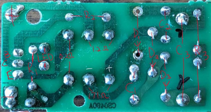Back of the PCB with 